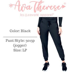 Ava Therese Black Petite Joggers, Size: Large Petite, Style: 3013P